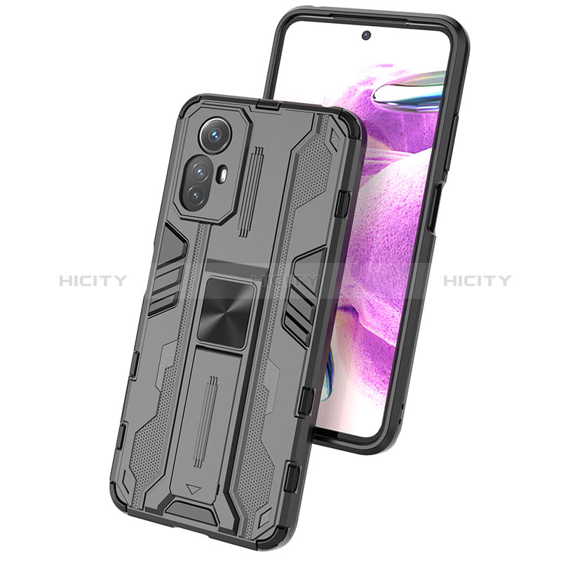 Coque Contour Silicone et Plastique Housse Etui Mat avec Aimant Magnetique Support KC1 pour Xiaomi Redmi Note 12S Plus