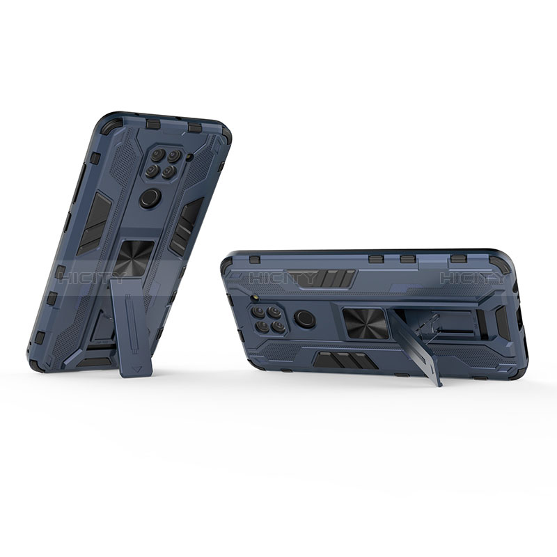 Coque Contour Silicone et Plastique Housse Etui Mat avec Aimant Magnetique Support KC1 pour Xiaomi Redmi Note 9 Plus