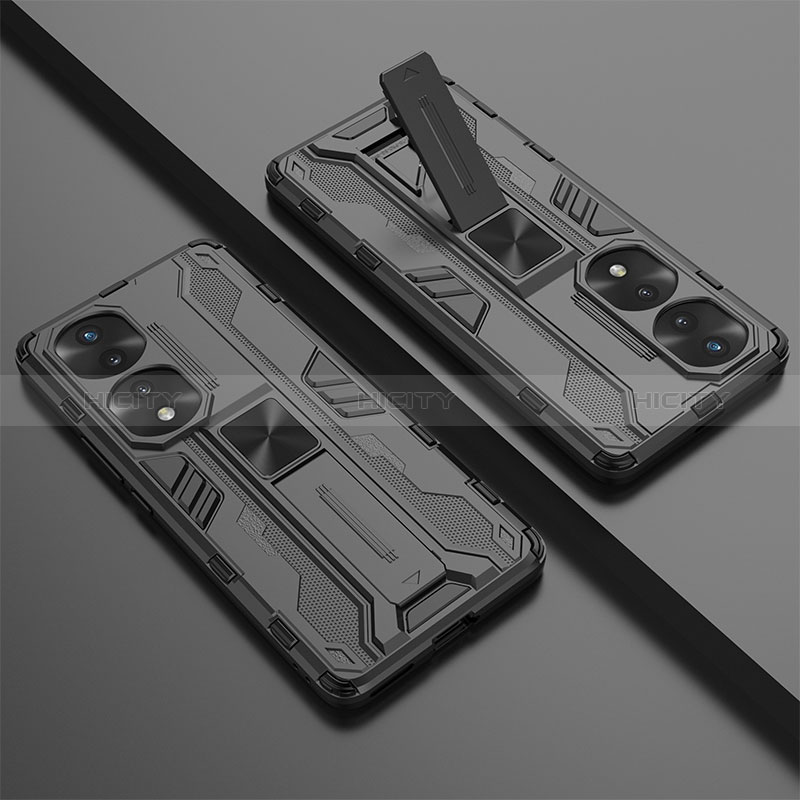 Coque Contour Silicone et Plastique Housse Etui Mat avec Aimant Magnetique Support KC2 pour Huawei Honor 70 Pro+ Plus 5G Plus