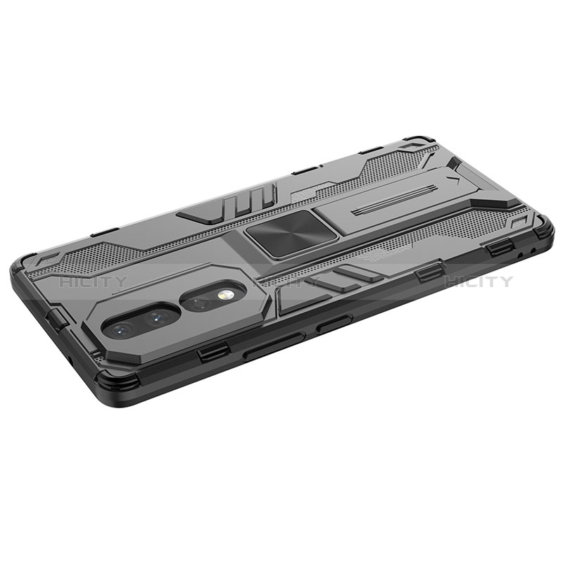 Coque Contour Silicone et Plastique Housse Etui Mat avec Aimant Magnetique Support KC2 pour Huawei Honor 80 5G Plus