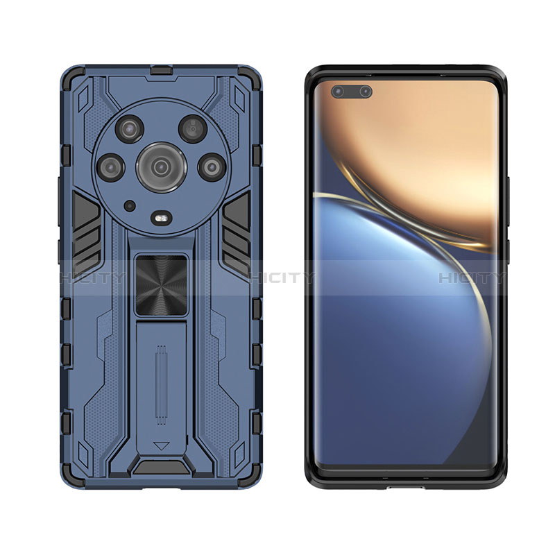 Coque Contour Silicone et Plastique Housse Etui Mat avec Aimant Magnetique Support KC2 pour Huawei Honor Magic3 Pro 5G Plus