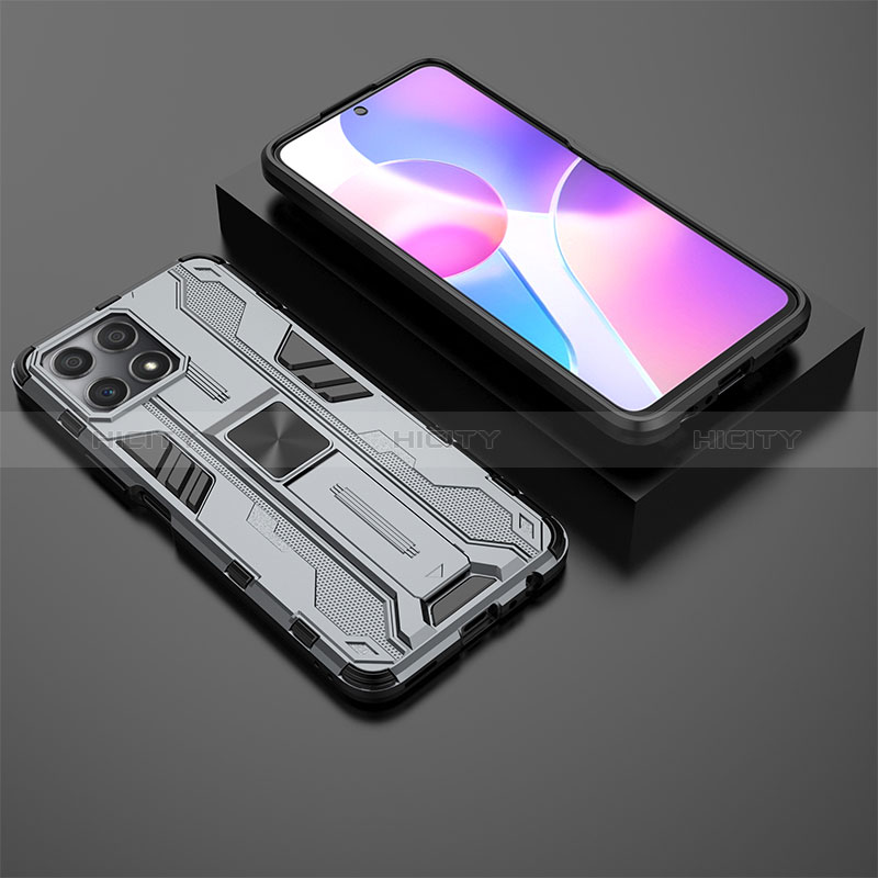 Coque Contour Silicone et Plastique Housse Etui Mat avec Aimant Magnetique Support KC2 pour Huawei Honor X30i Plus