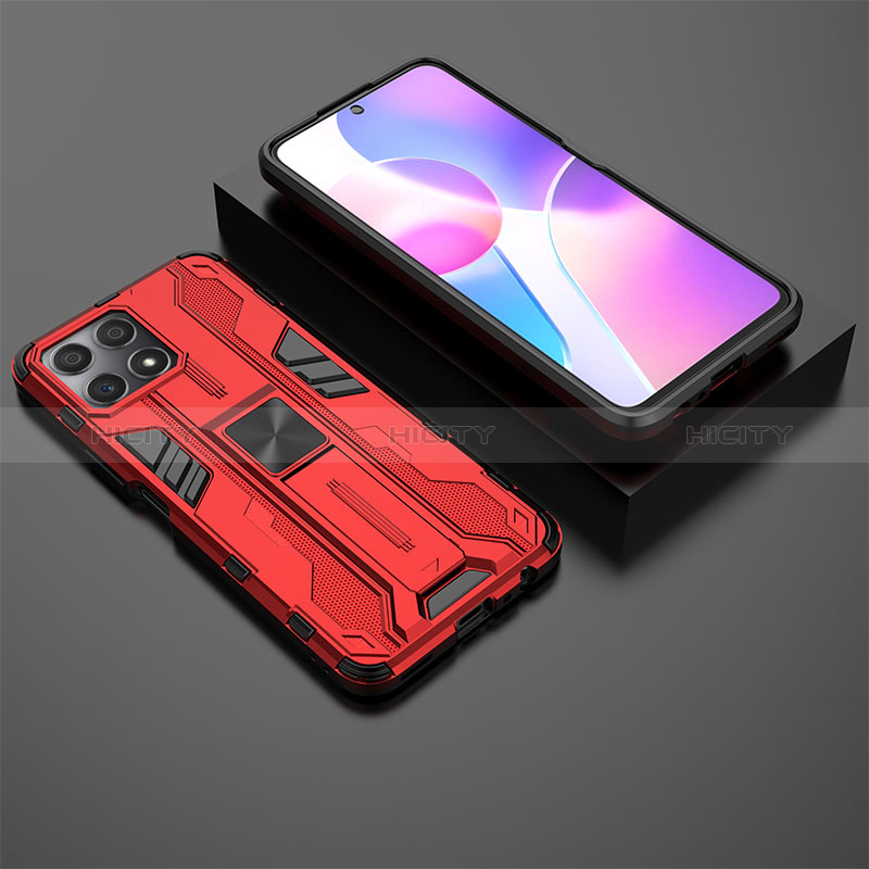 Coque Contour Silicone et Plastique Housse Etui Mat avec Aimant Magnetique Support KC2 pour Huawei Honor X30i Plus