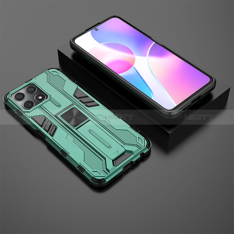 Coque Contour Silicone et Plastique Housse Etui Mat avec Aimant Magnetique Support KC2 pour Huawei Honor X30i Plus