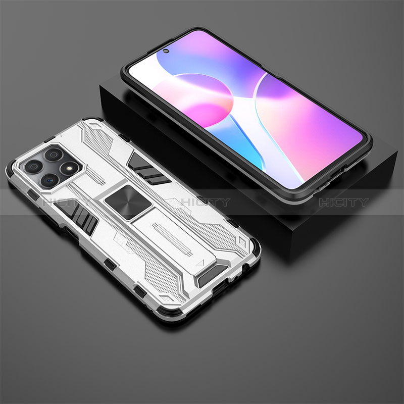 Coque Contour Silicone et Plastique Housse Etui Mat avec Aimant Magnetique Support KC2 pour Huawei Honor X30i Plus