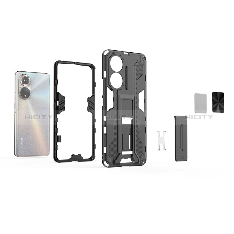 Coque Contour Silicone et Plastique Housse Etui Mat avec Aimant Magnetique Support KC2 pour Huawei Nova 9 Plus