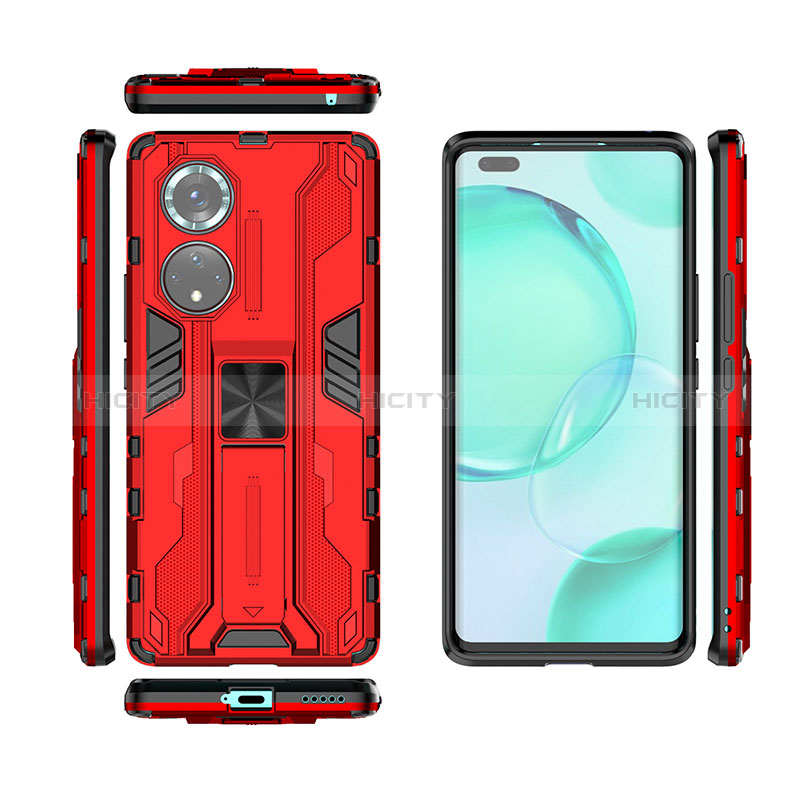 Coque Contour Silicone et Plastique Housse Etui Mat avec Aimant Magnetique Support KC2 pour Huawei Nova 9 Pro Plus