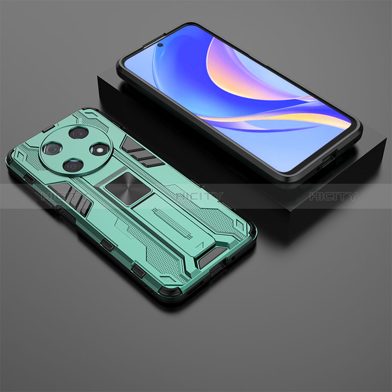 Coque Contour Silicone et Plastique Housse Etui Mat avec Aimant Magnetique Support KC2 pour Huawei Nova Y90 Plus