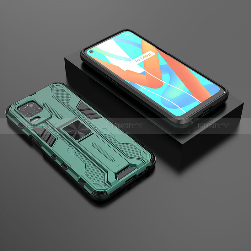 Coque Contour Silicone et Plastique Housse Etui Mat avec Aimant Magnetique Support KC2 pour Realme 8s 5G Plus