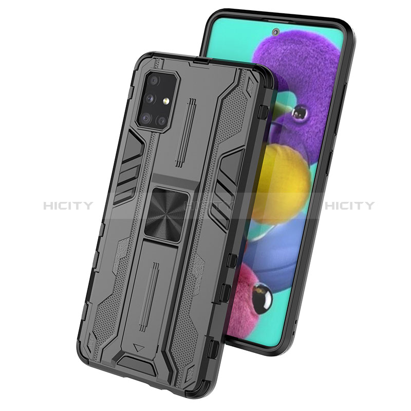 Coque Contour Silicone et Plastique Housse Etui Mat avec Aimant Magnetique Support KC2 pour Samsung Galaxy A51 5G Plus