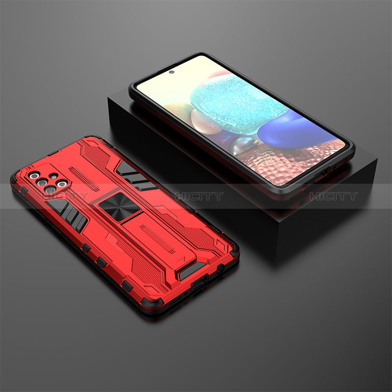 Coque Contour Silicone et Plastique Housse Etui Mat avec Aimant Magnetique Support KC2 pour Samsung Galaxy A71 5G Plus