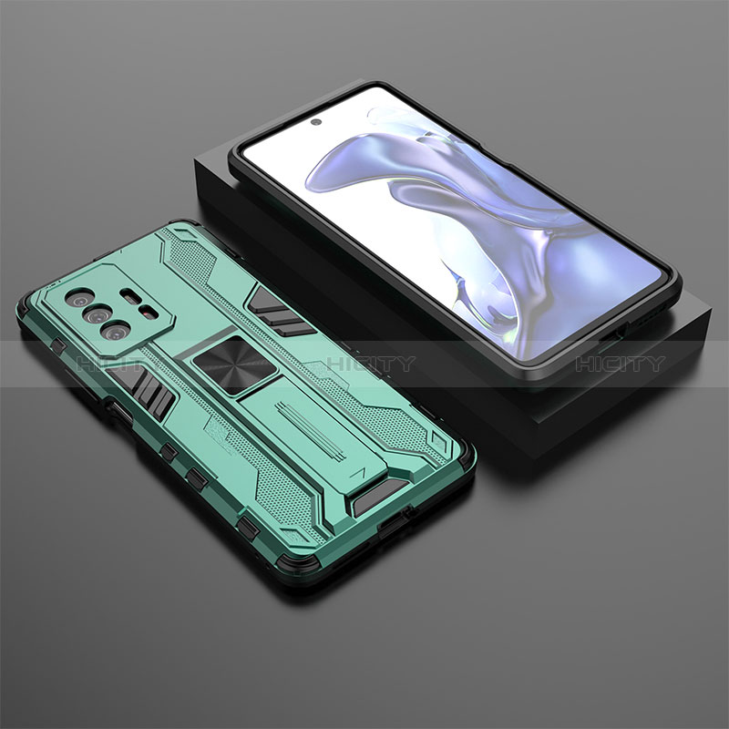 Coque Contour Silicone et Plastique Housse Etui Mat avec Aimant Magnetique Support KC2 pour Xiaomi Mi 11T 5G Plus