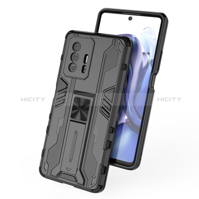 Coque Contour Silicone et Plastique Housse Etui Mat avec Aimant Magnetique Support KC2 pour Xiaomi Mi 11T Pro 5G Plus