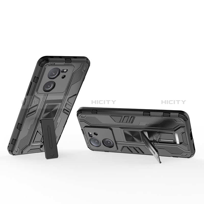 Coque Contour Silicone et Plastique Housse Etui Mat avec Aimant Magnetique Support KC2 pour Xiaomi Mi 13T 5G Plus