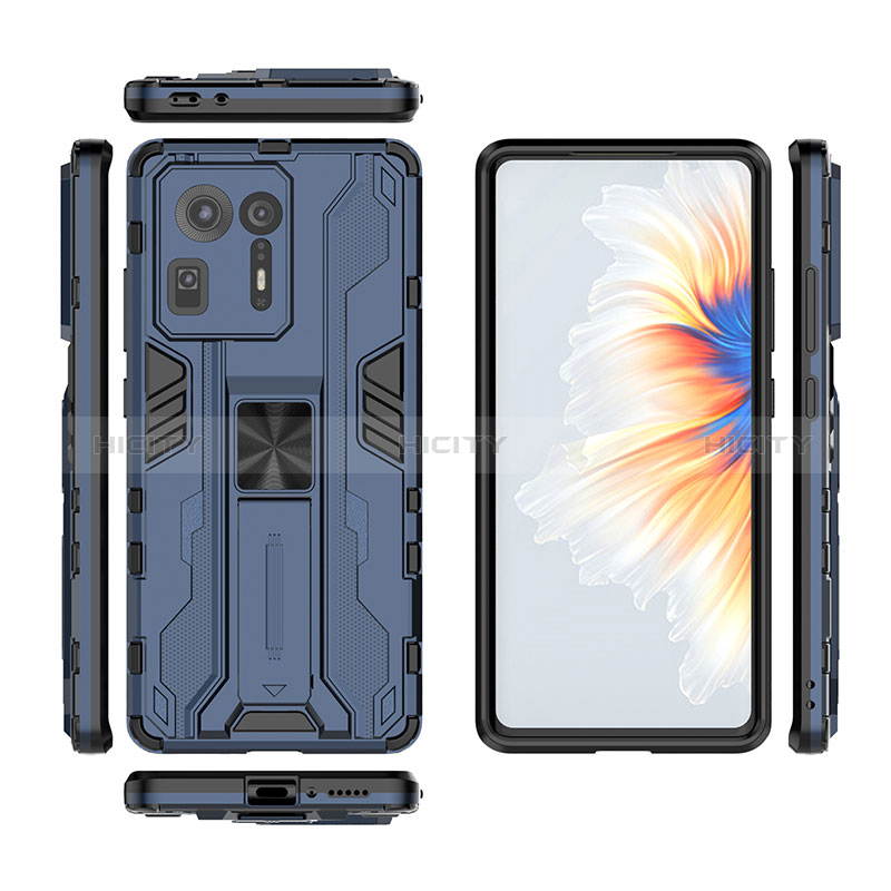 Coque Contour Silicone et Plastique Housse Etui Mat avec Aimant Magnetique Support KC2 pour Xiaomi Mi Mix 4 5G Plus