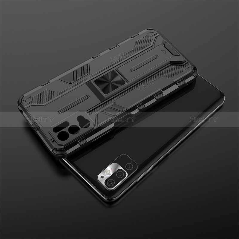 Coque Contour Silicone et Plastique Housse Etui Mat avec Aimant Magnetique Support KC2 pour Xiaomi POCO M3 Pro 5G Plus