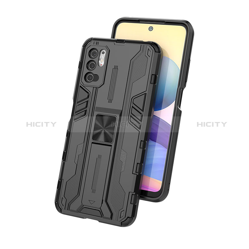 Coque Contour Silicone et Plastique Housse Etui Mat avec Aimant Magnetique Support KC2 pour Xiaomi POCO M3 Pro 5G Plus