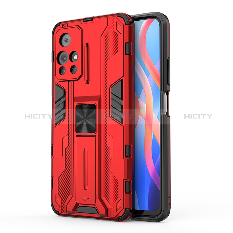 Coque Contour Silicone et Plastique Housse Etui Mat avec Aimant Magnetique Support KC2 pour Xiaomi Poco M4 Pro 5G Plus