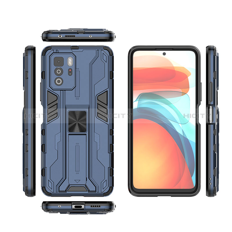 Coque Contour Silicone et Plastique Housse Etui Mat avec Aimant Magnetique Support KC2 pour Xiaomi Poco X3 GT 5G Plus