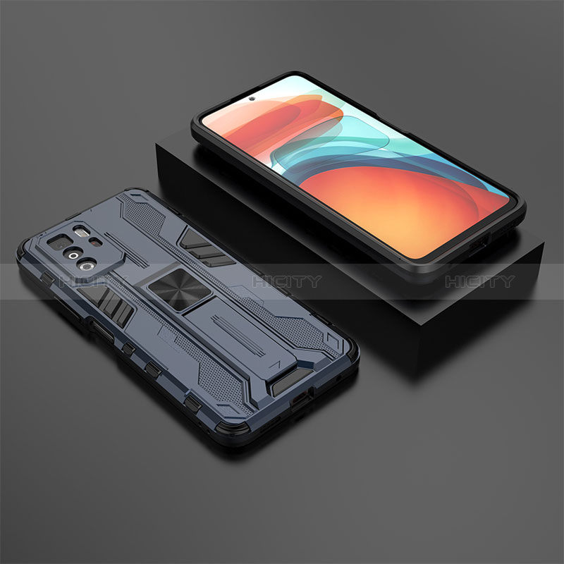 Coque Contour Silicone et Plastique Housse Etui Mat avec Aimant Magnetique Support KC2 pour Xiaomi Poco X3 GT 5G Plus