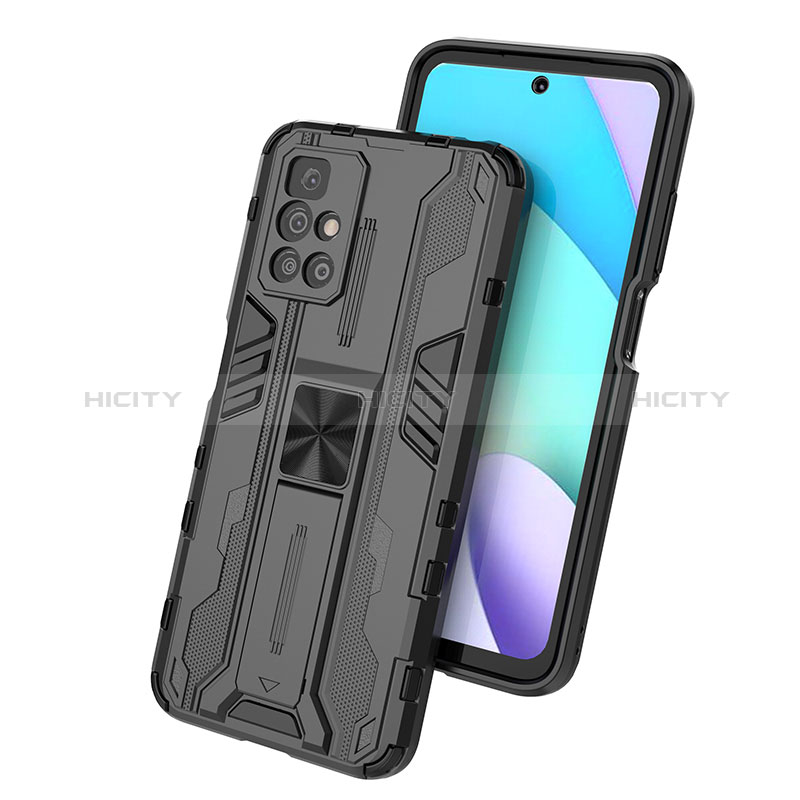 Coque Contour Silicone et Plastique Housse Etui Mat avec Aimant Magnetique Support KC2 pour Xiaomi Redmi 10 (2022) Plus