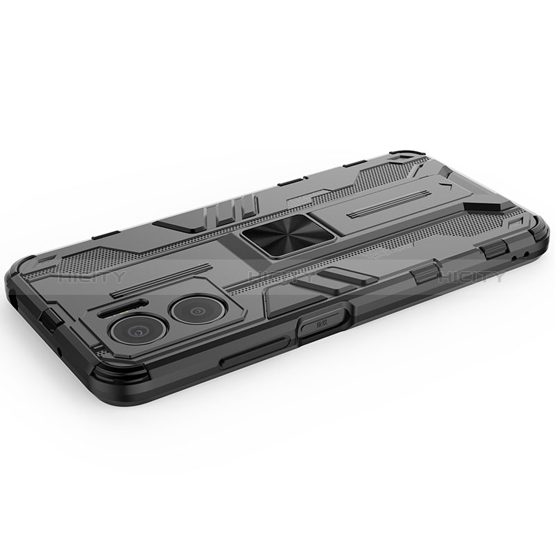 Coque Contour Silicone et Plastique Housse Etui Mat avec Aimant Magnetique Support KC2 pour Xiaomi Redmi 10 5G Plus