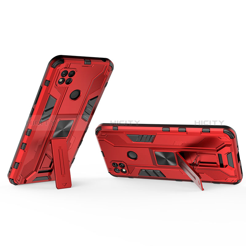 Coque Contour Silicone et Plastique Housse Etui Mat avec Aimant Magnetique Support KC2 pour Xiaomi Redmi 10A 4G Plus