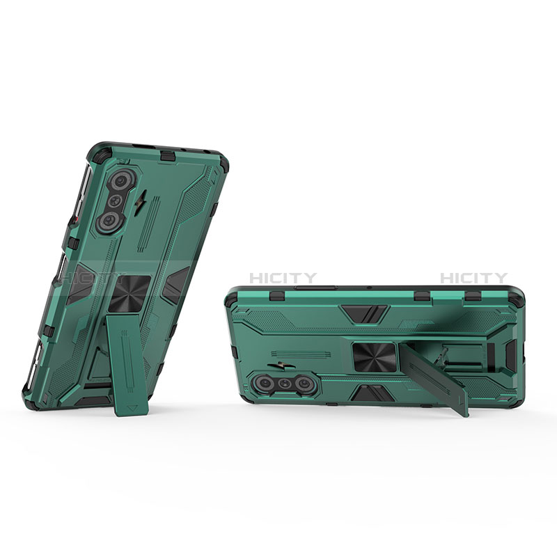 Coque Contour Silicone et Plastique Housse Etui Mat avec Aimant Magnetique Support KC2 pour Xiaomi Redmi K40 Gaming 5G Plus