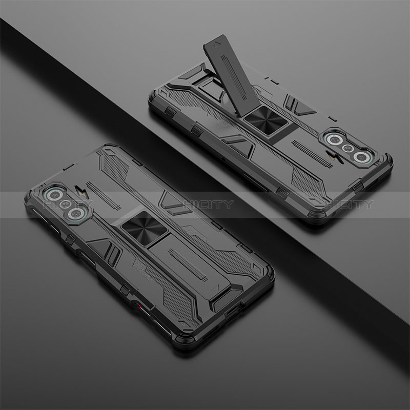 Coque Contour Silicone et Plastique Housse Etui Mat avec Aimant Magnetique Support KC2 pour Xiaomi Redmi K40 Gaming 5G Plus