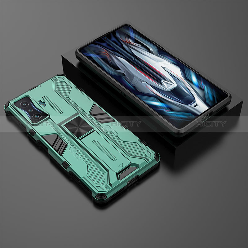 Coque Contour Silicone et Plastique Housse Etui Mat avec Aimant Magnetique Support KC2 pour Xiaomi Redmi K50 Gaming 5G Plus