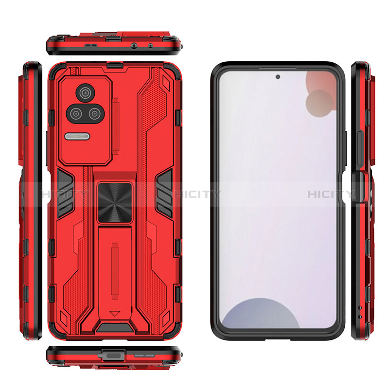 Coque Contour Silicone et Plastique Housse Etui Mat avec Aimant Magnetique Support KC2 pour Xiaomi Redmi K50 Pro 5G Plus