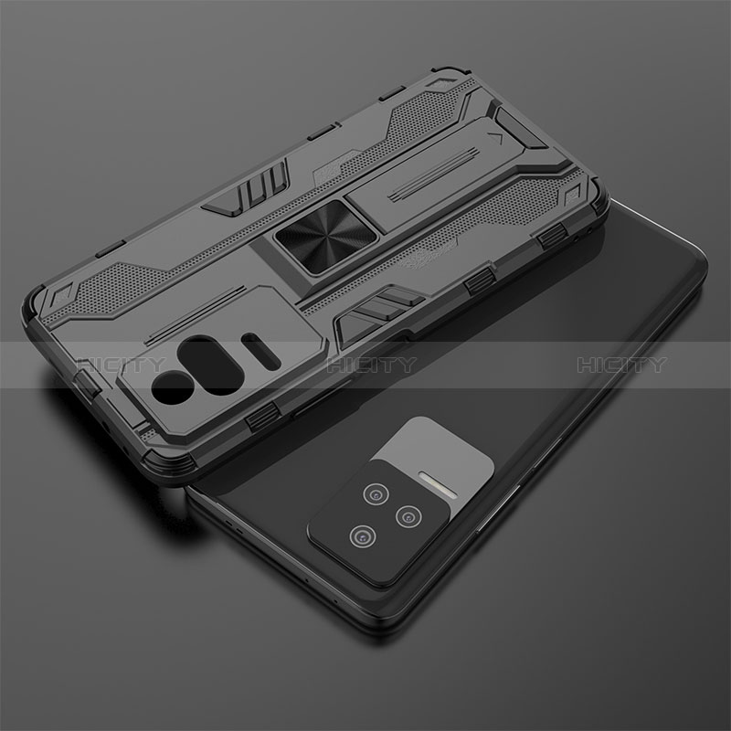 Coque Contour Silicone et Plastique Housse Etui Mat avec Aimant Magnetique Support KC2 pour Xiaomi Redmi K50 Pro 5G Plus