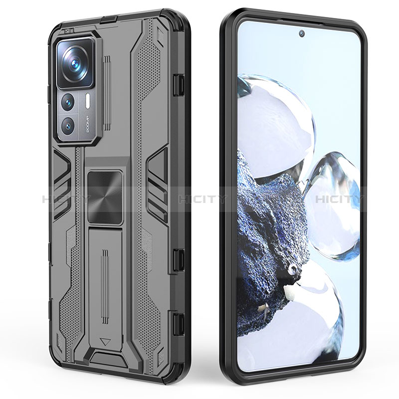 Coque Contour Silicone et Plastique Housse Etui Mat avec Aimant Magnetique Support KC2 pour Xiaomi Redmi K50 Ultra 5G Plus