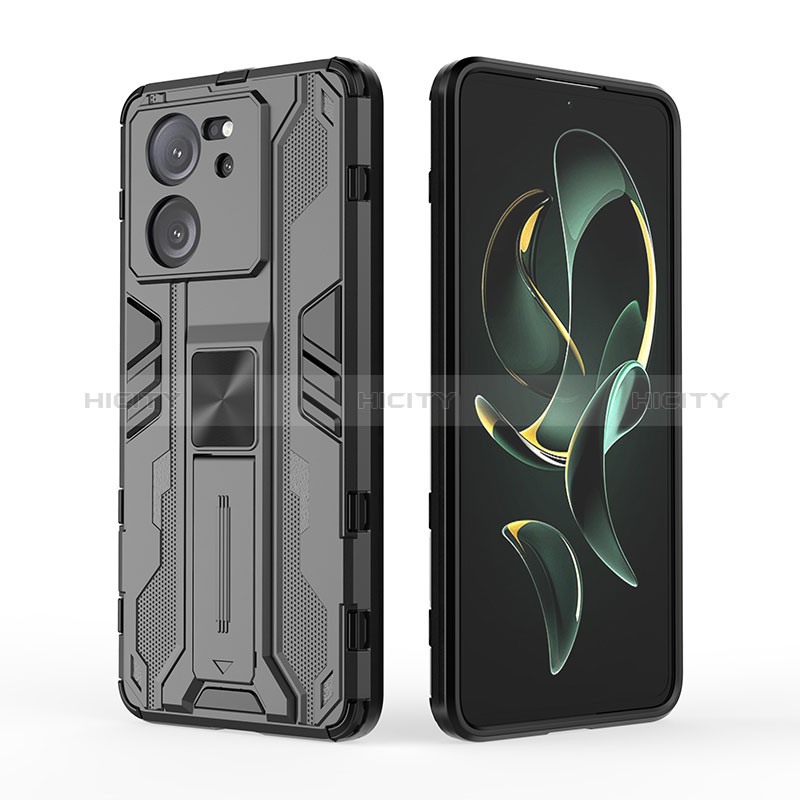 Coque Contour Silicone et Plastique Housse Etui Mat avec Aimant Magnetique Support KC2 pour Xiaomi Redmi K60 Ultra 5G Plus