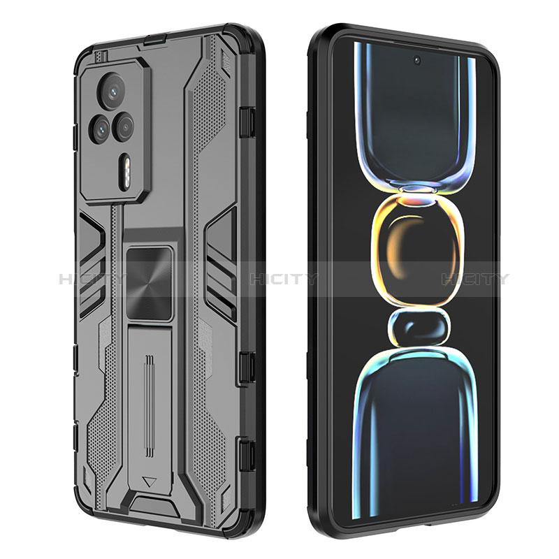 Coque Contour Silicone et Plastique Housse Etui Mat avec Aimant Magnetique Support KC2 pour Xiaomi Redmi K60E 5G Plus