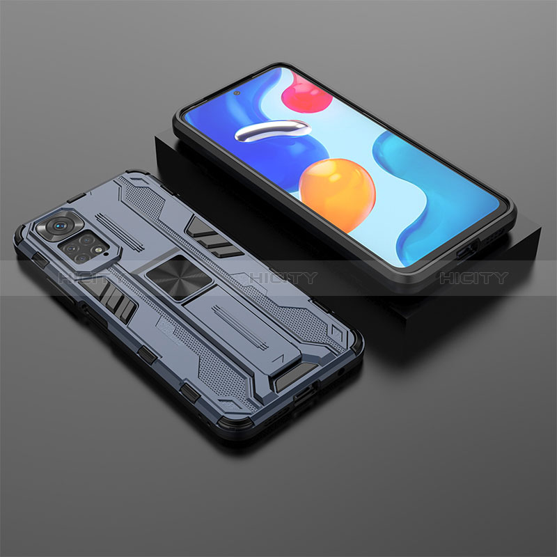 Coque Contour Silicone et Plastique Housse Etui Mat avec Aimant Magnetique Support KC2 pour Xiaomi Redmi Note 11 4G (2022) Plus