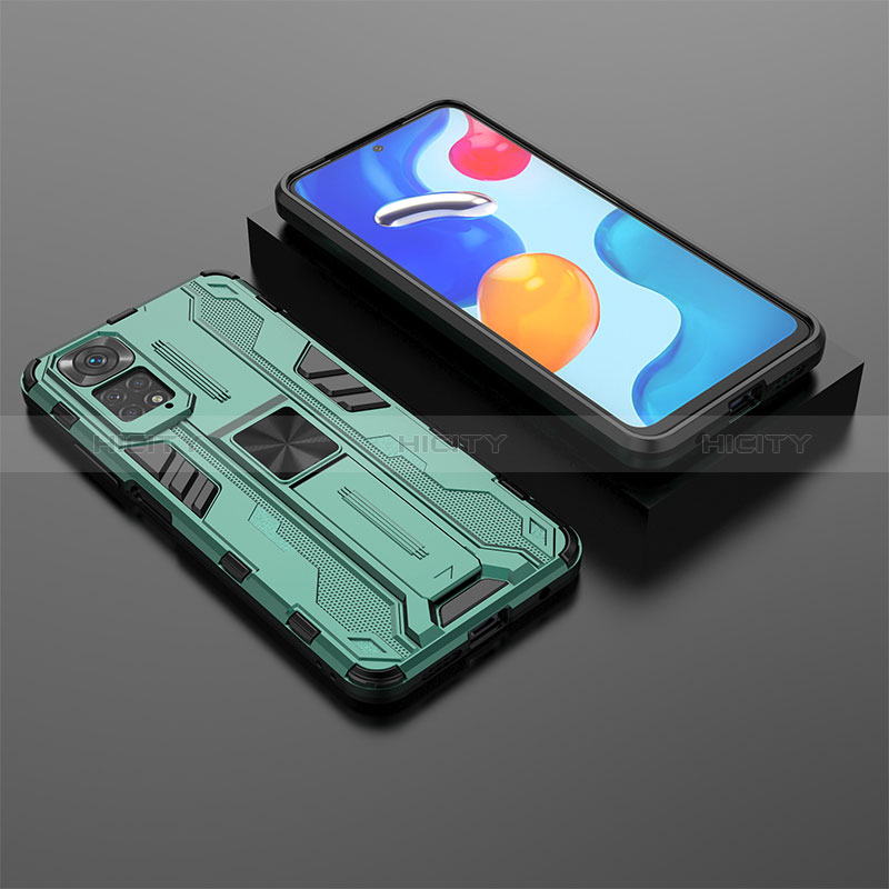 Coque Contour Silicone et Plastique Housse Etui Mat avec Aimant Magnetique Support KC2 pour Xiaomi Redmi Note 11 4G (2022) Plus