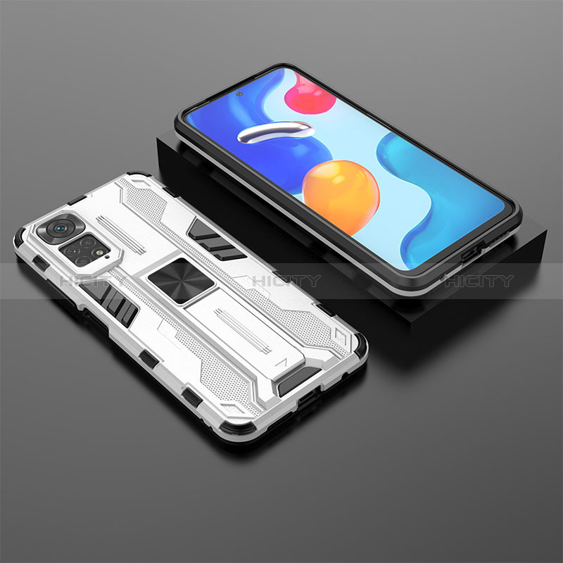 Coque Contour Silicone et Plastique Housse Etui Mat avec Aimant Magnetique Support KC2 pour Xiaomi Redmi Note 11 4G (2022) Plus