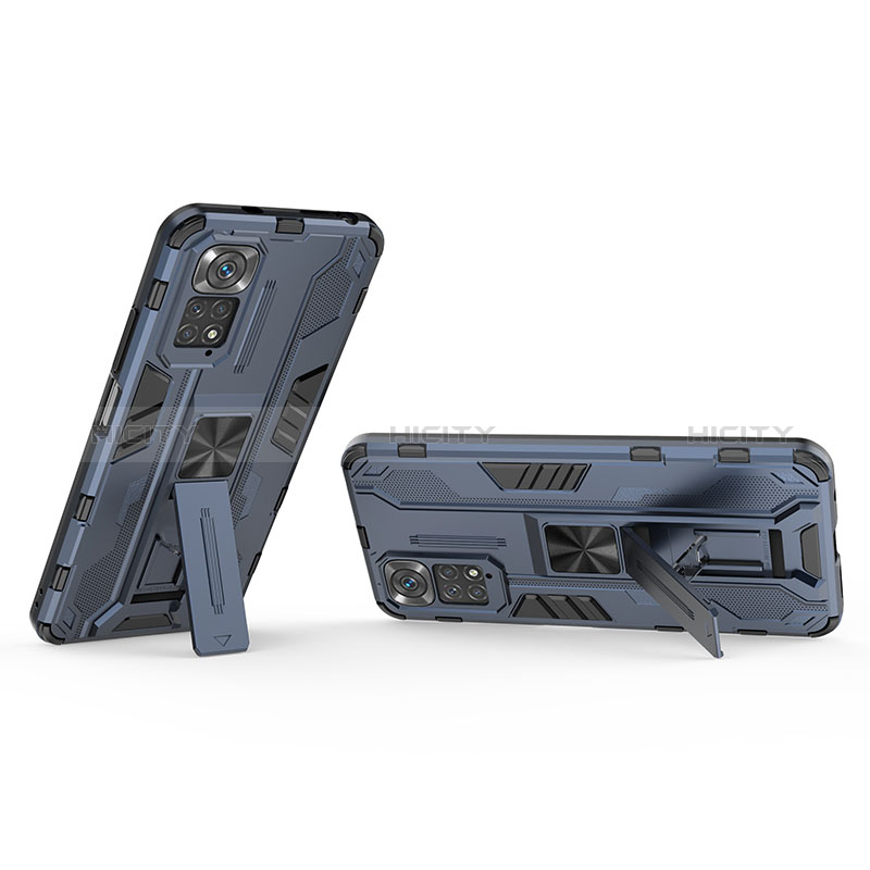 Coque Contour Silicone et Plastique Housse Etui Mat avec Aimant Magnetique Support KC2 pour Xiaomi Redmi Note 11S 4G Plus