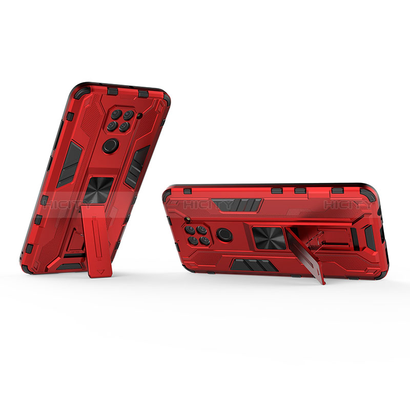 Coque Contour Silicone et Plastique Housse Etui Mat avec Aimant Magnetique Support KC2 pour Xiaomi Redmi Note 9 Plus