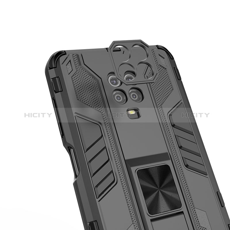 Coque Contour Silicone et Plastique Housse Etui Mat avec Aimant Magnetique Support KC2 pour Xiaomi Redmi Note 9 Pro Max Plus