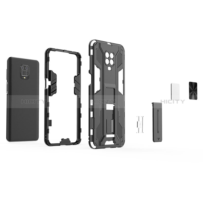 Coque Contour Silicone et Plastique Housse Etui Mat avec Aimant Magnetique Support KC2 pour Xiaomi Redmi Note 9 Pro Max Plus