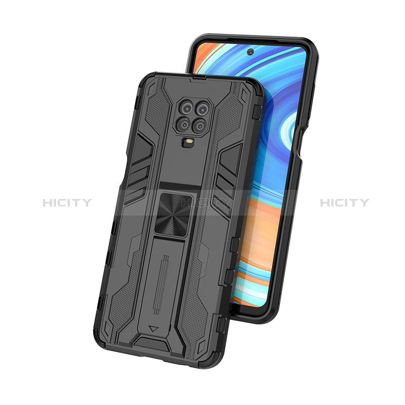 Coque Contour Silicone et Plastique Housse Etui Mat avec Aimant Magnetique Support KC2 pour Xiaomi Redmi Note 9 Pro Max Plus