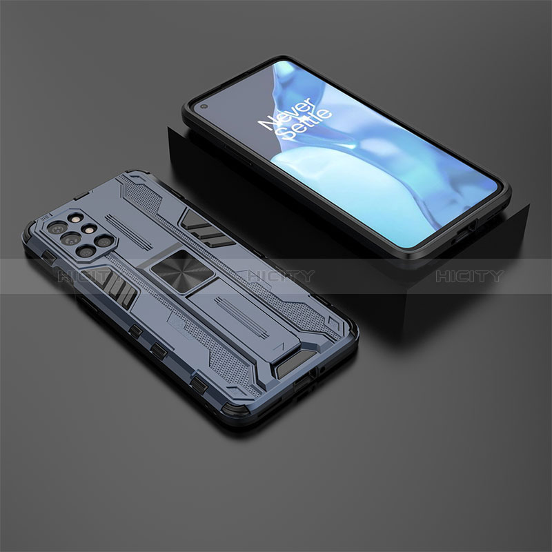 Coque Contour Silicone et Plastique Housse Etui Mat avec Aimant Magnetique Support KC3 pour OnePlus 9R 5G Plus