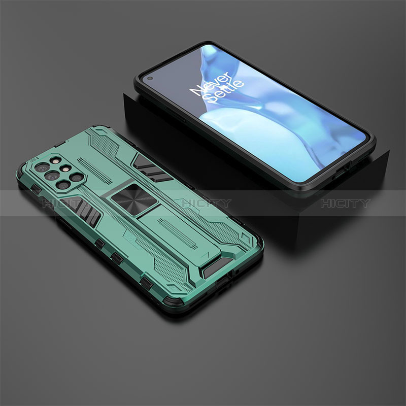 Coque Contour Silicone et Plastique Housse Etui Mat avec Aimant Magnetique Support KC3 pour OnePlus 9R 5G Plus