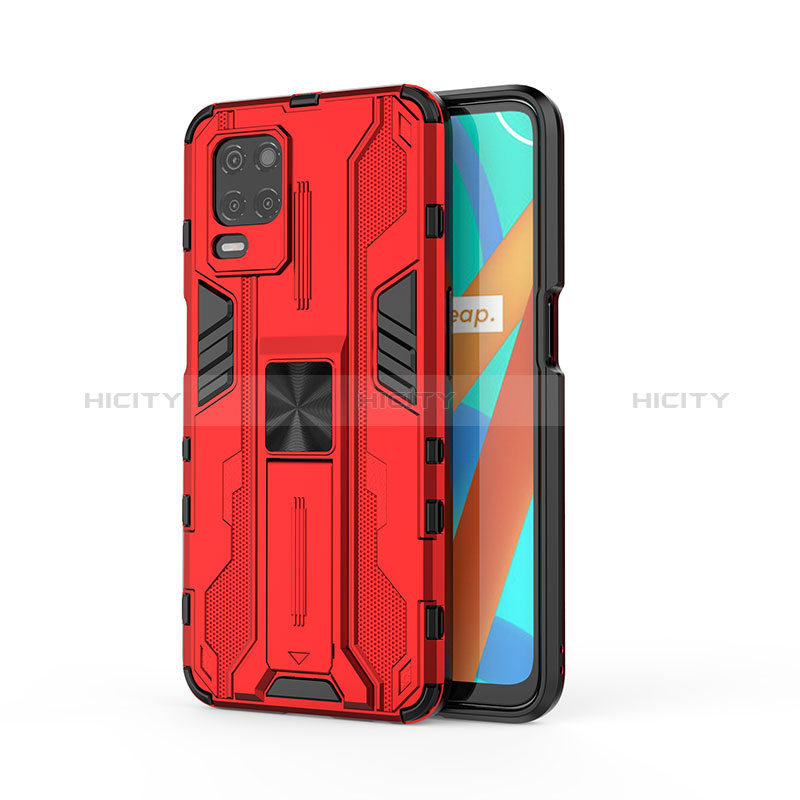 Coque Contour Silicone et Plastique Housse Etui Mat avec Aimant Magnetique Support KC3 pour Realme 8s 5G Plus