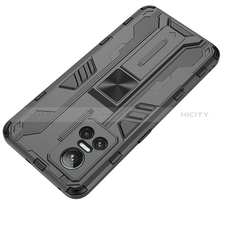 Coque Contour Silicone et Plastique Housse Etui Mat avec Aimant Magnetique Support KC3 pour Realme GT Neo3 5G Plus