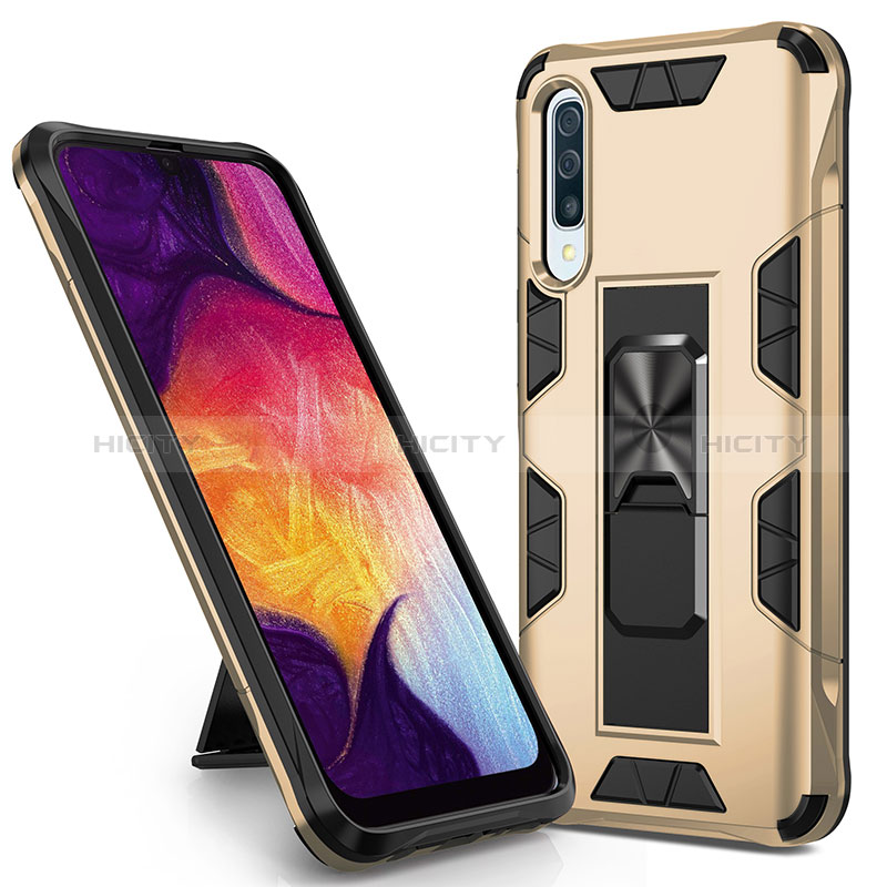 Coque Contour Silicone et Plastique Housse Etui Mat avec Aimant Magnetique Support MQ1 pour Samsung Galaxy A50 Plus