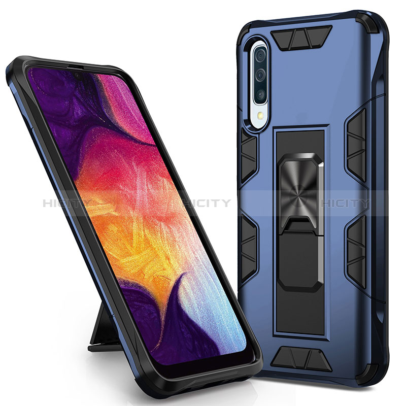 Coque Contour Silicone et Plastique Housse Etui Mat avec Aimant Magnetique Support MQ1 pour Samsung Galaxy A50 Plus