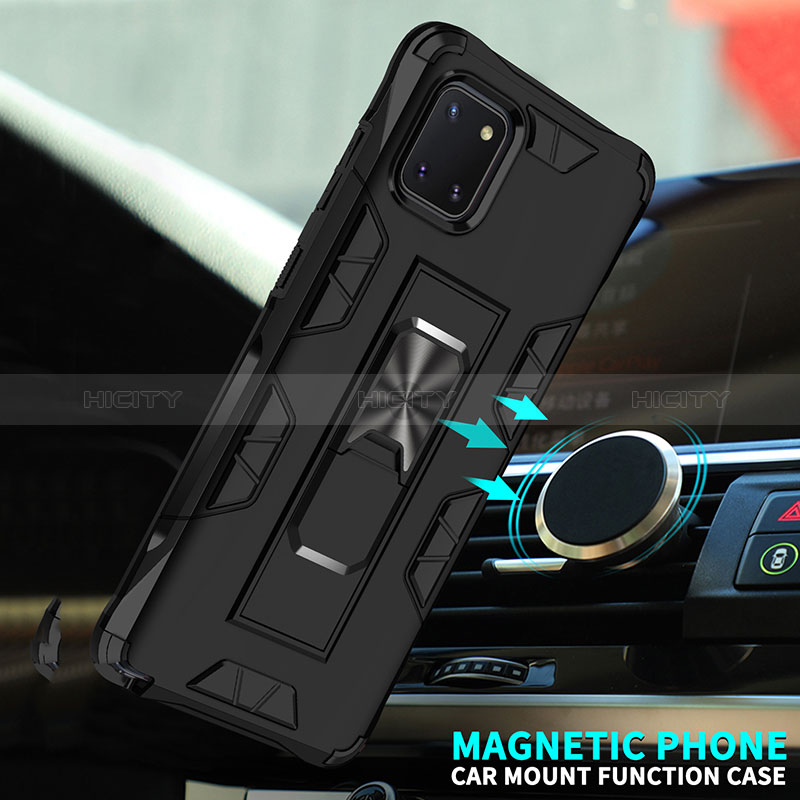 Coque Contour Silicone et Plastique Housse Etui Mat avec Aimant Magnetique Support MQ1 pour Samsung Galaxy Note 10 Lite Plus